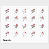 Sticker Bedankt - Hartelijk Rode Hart (Vel)