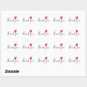 Sticker Bedankt - Hartelijk Rode Hart (Vel)