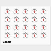 Sticker Bedankt - Hartelijk Rode Hart (Vel)