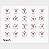 Sticker Bedankt - Hartelijk Rode Hart (Vel)