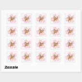 Sticker Bedankt Kleine Onderneming - Roze Bloemen (Vel)