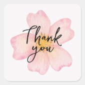 Sticker Bedankt Kleine Onderneming - Roze Bloemen (Voorkant)