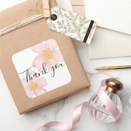 Sticker Bedankt Kleine Zakelijke - Roze Bloemen