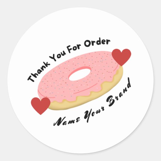 Sticker Bedankt voor de bestelling Donut (Voorkant)