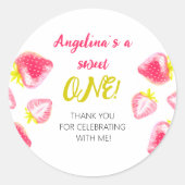 Sticker Bedankt voor de eerste verjaardag. (Voorkant)