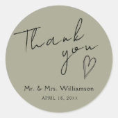 Sticker bedankt voor de minimalistische bruiloft (Voorkant)