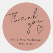 Sticker bedankt voor de minimalistische bruiloft (Voorkant)