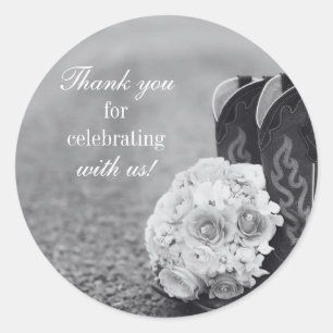 Sticker bedankt voor landelijke trouwschoenen