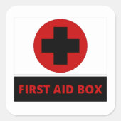 Sticker bij eerste hulpdoos (Voorkant)