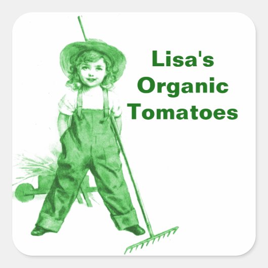 Sticker Biologische Groene Tuin Boerderij Markt (Voorkant)