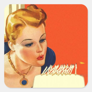 Sticker  Birthday Gal Belling Candles