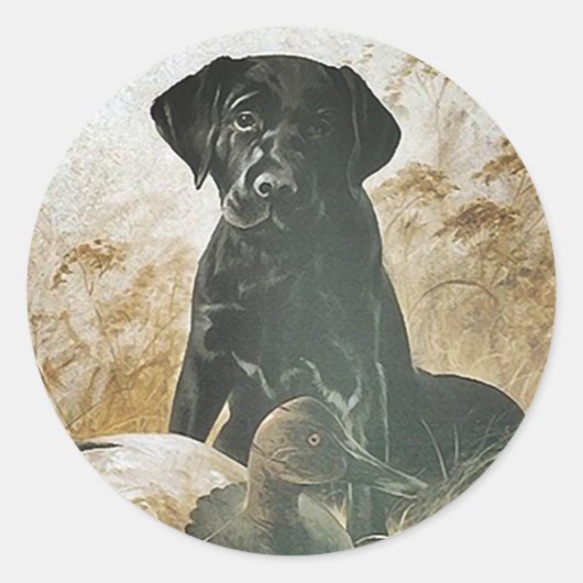 STICKER Black Lab labrador retriever lokhond (Voorkant)