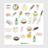 Sticker blad van de Koreaanse keuken (Vel)