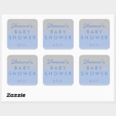 Sticker blauw en zilver Ombre Baby shower (Vel)
