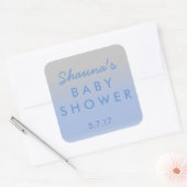 Sticker blauw en zilver Ombre Baby shower (Envelop)