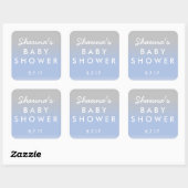 Sticker blauw en zilver Ombre Baby shower (Vel)