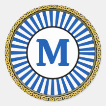 Sticker - Blauw - Gepersonaliseerd - Initiaal toev