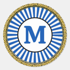 Sticker - Blauw - Gepersonaliseerd - Initiaal toev