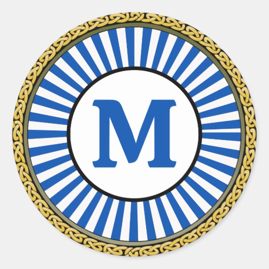 Sticker - Blauw - Gepersonaliseerd - Initiaal toev (Voorkant)