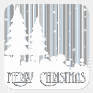 Sticker - Blauw & grijs - Sterren en sneeuw