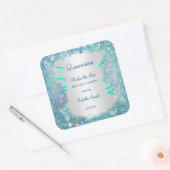 Sticker blauw onder het Zee Quinceanera 15e partij (Envelop)