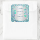 Sticker blauw onder het Zee Quinceanera 15e partij (Tas)