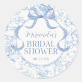 Sticker Blauwe Boog Bloem Chinoiserie Bruiloft (Voorkant)