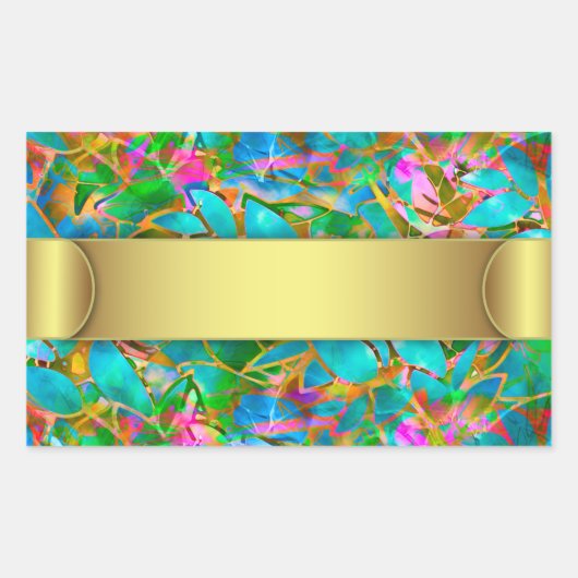 Sticker Bloemen Abstract Glas in lood (Voorkant)