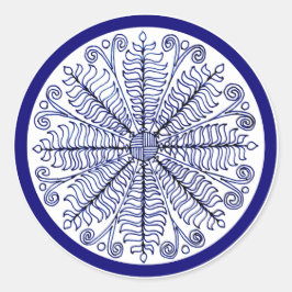 Sticker Blue Fern Leaves