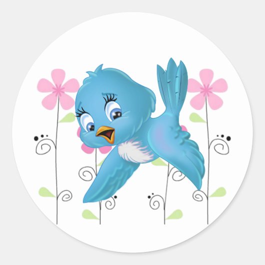 Sticker-Bluebird Ronde Sticker (Voorkant)