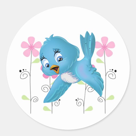 Sticker-Bluebird Ronde Sticker (Voorkant)