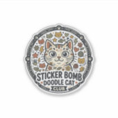 Sticker Bomb Doodle Kat POD Vector Kunst - Sticker (Voorkant)