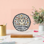 Sticker Bomb Doodle Kat POD Vector Kunst - Sticker Acryl Bord (Huwelijk)
