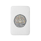 Sticker Bomb Doodle Kat POD Vector Kunst - Sticker Badmat (Voorkant Verticaal)