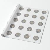 Sticker Bomb Doodle Kat POD Vector Kunst - Sticker Cadeaupapier (Uitgerold)