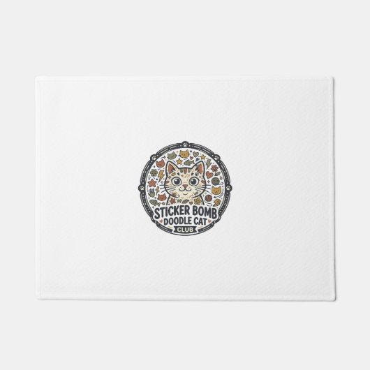 Sticker Bomb Doodle Kat POD Vector Kunst - Sticker Deurmat (Voorkant)