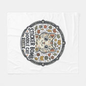Sticker Bomb Doodle Kat POD Vector Kunst - Sticker Fleece Deken (Voorkant (Horizontaal))