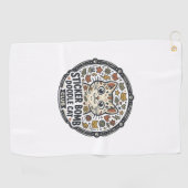 Sticker Bomb Doodle Kat POD Vector Kunst - Sticker Golfhanddoek (Horizontaal)