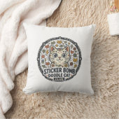 Sticker Bomb Doodle Kat POD Vector Kunst - Sticker Kussen (Deken)