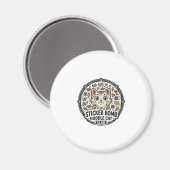 Sticker Bomb Doodle Kat POD Vector Kunst - Sticker Magneet (Voorkant / Achterkant)