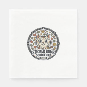 Sticker Bomb Doodle Kat POD Vector Kunst - Sticker Servet