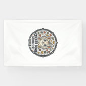 Sticker Bomb Doodle Kat POD Vector Kunst - Sticker Spandoek (Horizontaal)