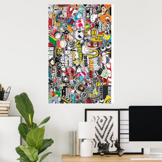 Sticker Bomb Poster (Thuiskantoor)