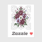 Sticker Botanisch Boeket Paarse Rozen (Vel)