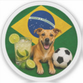 Sticker Brazilië Caramelohond (Voorkant)