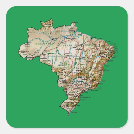 Sticker Brazilië-plattegrond (Voorkant)