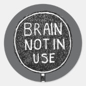 sticker "Brein niet in gebruik" (Voorkant)