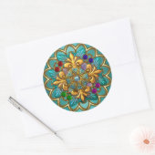 Sticker Bright Blauwgroen Roze Gouden Jewel 2 (Envelop)