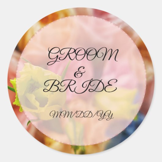 Sticker bruiloft, groom en Bride Text (Voorkant)