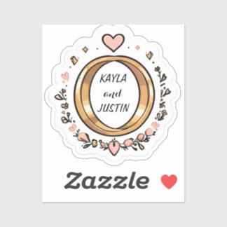 Sticker bruiloft | Schattigee romantische vinyl St